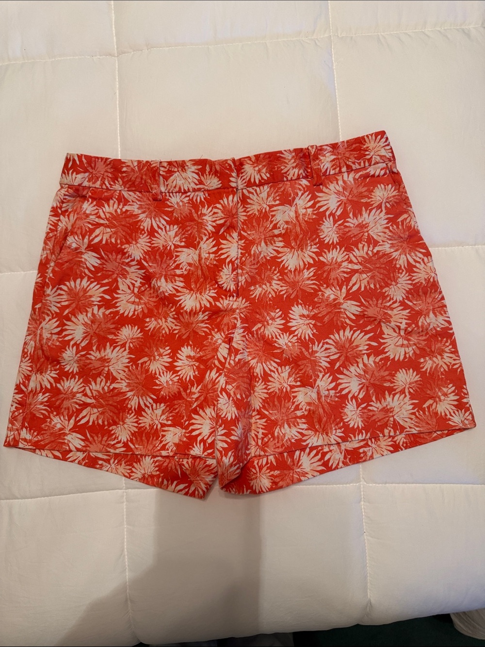 MICHAEL Michael Kors Orange and White Floral High-Waist Shorts  EUC